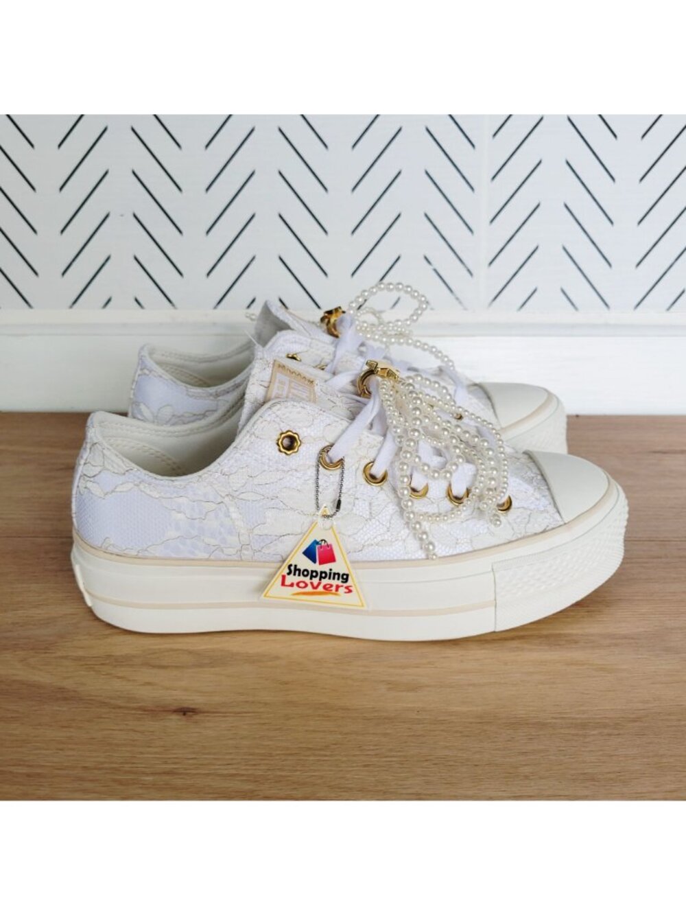 Converse Chuck Taylor Platform Pearls Lace 8.5 Women Shoes Party Sneaker A15197C - Picture 12 of 16